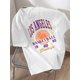 thumbnail image 1 of Boys' Cool Basketball Graphic Tee - Los Angeles 1991 Design, Olive Green, Loose Fit, Short Sleeve, Summer Casual Streetwear, Cotton, Machine Washable, 1 of 5