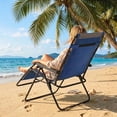 thumbnail image 6 of Simenmax Zero Gravity Chairs, 400 lbs Heavy Duty Foldable Patio Recliner with Adjustable Pillow & Cup Holder, Oversized Outdoor Lounge Chair for Backyard Camping Lawn, Blue-Gray, 6 of 9