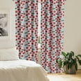 thumbnail image 2 of Ambesonne Floral Window Curtains, Poppy Flower Leaves Buds, Each 28" W x 95" L, Vermilion Pale Blue, 2 of 4