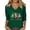 Z2Dark Green, variant on Trendfront Womens Christmas Graphic T Shirts V Neck 3/4 Raglan Sleeve Merry Holiday Winter Tee Tops for Christmas Gatherings And Winter Wear
