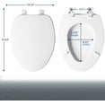 thumbnail image 3 of CHURCH Toilet Seat, Easy Clean Hinges Release for Deep Cleans, Durable Enameled Wood Seat, Round, Biscuit, 3 of 8