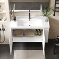 thumbnail image 4 of 36-Inch Wall-Mounted Bathroom Vanity with Ceramic Sink, Floating Bathroom Cabinet with Soft-Closing Doors, 45-Degree Handle-Free Design, 2 Open Shelves & Large Storage Space, White, 4 of 9