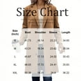 thumbnail image 2 of Wool Coats for Women Casual Notch Lapel Single Breasted Pea Coats Fall Winter Mid Length Long Peacoat Trench Coat Coffee XL, 2 of 2
