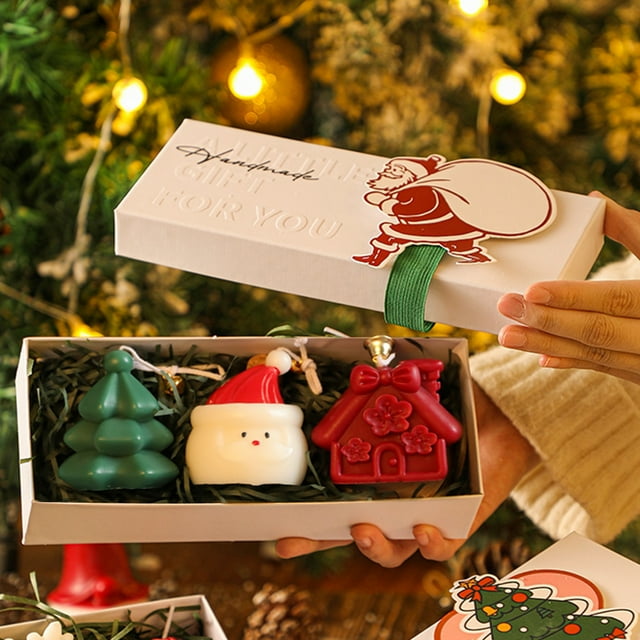 Adornos navideños, regalos navideños, velas aromáticas navideñas, regalo de Navidad, árbol de Navidad, ciervo, vela aromática, set de regalo, vela aromática