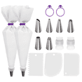 thumbnail image 1 of Cake Decorating Supplies for Baking with Reusable Pastry Bags and Tips, Standard Converters, Silicone Rings, Cake Decorating Tools, 1 of 5