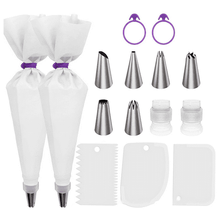 

Cake Decorating Supplies Kit Reusable Plastic Couplers Baking Supplies Frosting Tools Set for Cupcakes Cools White