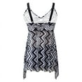 thumbnail image 5 of WXLWZYWL Women Two Piece Swim Dress Swimsuit Halter Bathing Suit Dress Mesh Tankini Top With Tummy Control Shorts, 5 of 6