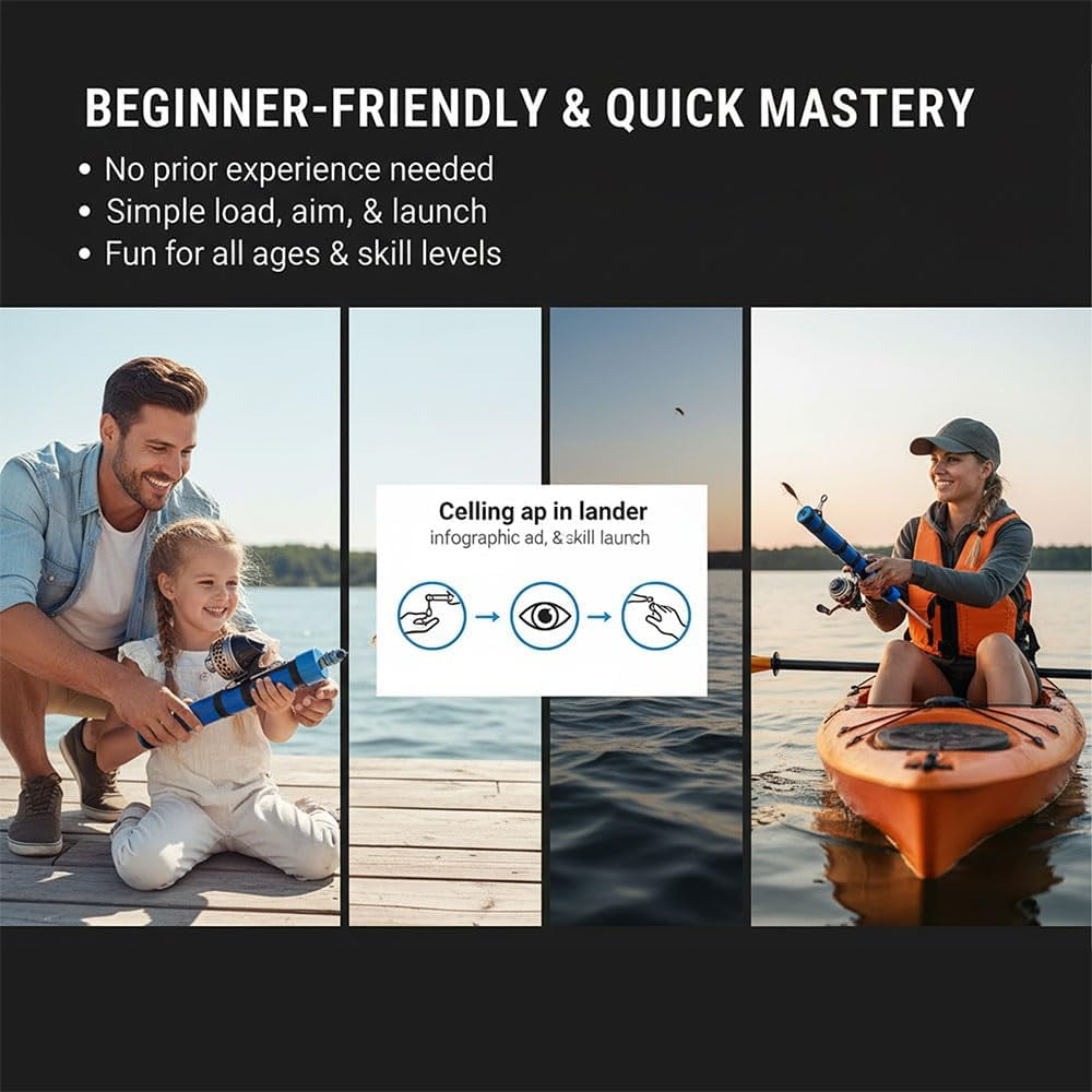 Fishing Catapult Rod, Professional Pole Shooting Compact Telescopic Lure Launcher Fishing Tool, for a Fun and Engaging Fishing Experience in Outdoor Adventures