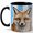 Black, variant on Realistic Fox Coffee Mug, Woodland Animal Mug, Ceramic 11 oz