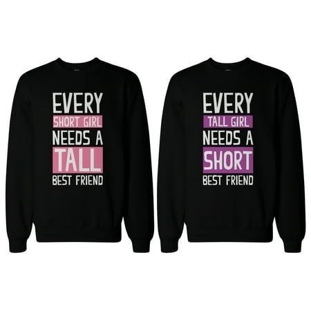 Tall and Short Best Friend Matching Sweatshirts for Best Friends BFF