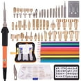 thumbnail image 1 of 71 Pcs Wood Burning Tool Kit Stencil Cutter Custom Stencils Decorative Custom Crafting Design Tips Craft Set Wood Burning Tips, 1 of 9