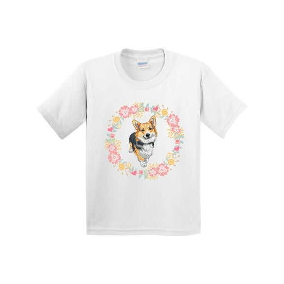 Inktastic Corgi Wreath for Dog Lovers Youth T-Shirt