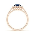thumbnail image 2 of ANGARA Natural 1.55 ct Blue Sapphire Ring with Diamond in 14K Rose Gold for Women (Size-8x6mm) | September Birthstone, Anniversary, Jewelry Gift for Women | Natural Sapphire Ring, 2 of 12