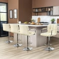 thumbnail image 2 of CQAOE Bart Stools Set of 4, PU Leather Adjustable Barstools with Armrest, Counter Height Stool Chairs with Thickened Seat Cushion for Kitchen Island, Beige, 2 of 19
