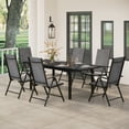 thumbnail image 4 of MAISON ARTS Outdoor 7 Pieces Dining Set, 6 x Reclining Folding Sling Dining Chairs and 1 Patio Extendable Table for 6-8 Person - 7-pieces Grey, 4 of 5