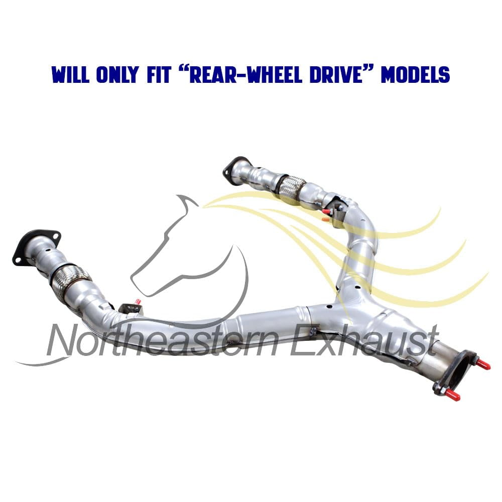 Northeastern Exhaust Front Flex Y-Pipe Fits 2009-2012 Infiniti FX35 3.5L & 2013 FX37 3.7L - Direct Fit | Stainless Steel | Includes Gaskets
