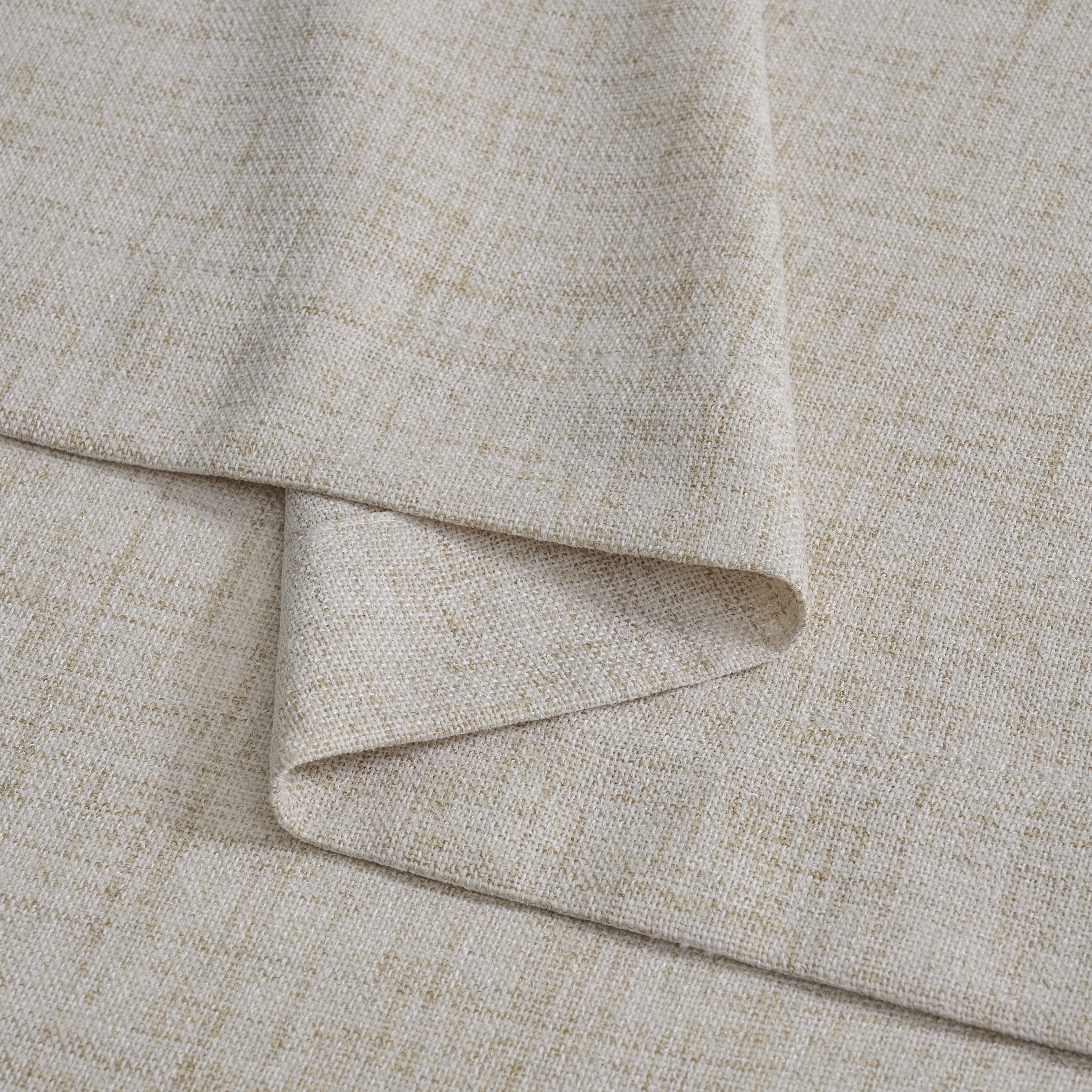 Muuphra Pinch Pleated Light Filtering Linen Blended Curtains with Metal Rings and Hooks for Living Room Bedroom,2 Panels,Cream Beige,40"×63"
