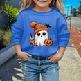 thumbnail image 2 of GDREDA Sweat à Capuche Tendance pour Filles Imprimé Mignon Manches Longues pour Enfants Idéal pour Halloween Col Rond Confort Bleu, 5-6 Ans, 2 of 4