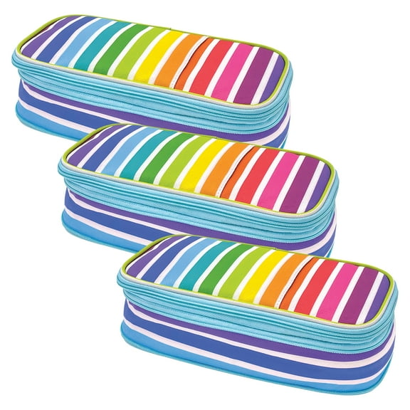 Teacher Created Resources Colorful Stripes Pencil Case, Pack of 3