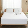 thumbnail image 3 of HOMTEC 100% Cotton Queen Size Fitted Sheet Only, 300 Thread Count White Fitted Bed Sheet with 22” Extra Deep Pocket, Soft & Breathable, 3 of 9
