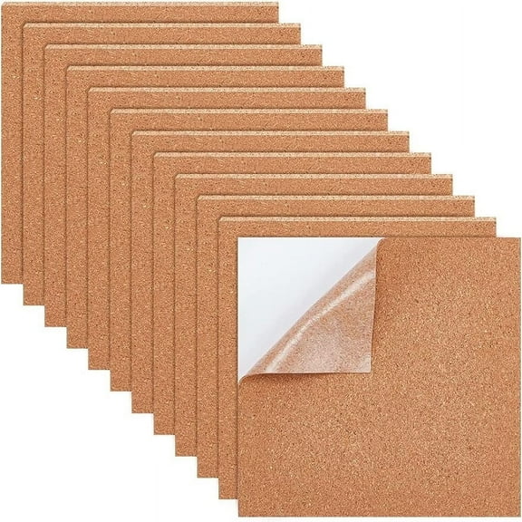 SUNNYCLUE Self-Adhesive Cork Sheets Mini Wall Cork Board, 30 Count