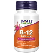 NOW Supplements, Vitamin B-12 1,000 mcg with Folic Acid, Nervous System Health*, 100 Chewable Lozenges