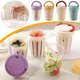 thumbnail image 1 of Vaso de plástico para ensalada de frutas con tenedor – caja portátil de picnic impermeable, gran capacidad, grado alimentario, contenedor de almacenamiento sellado, conservador de frescura, 9x12,5cm, 1 of 3