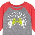thumbnail image 3 of Instant Message - Skeleton Gamer Hands - Toddler & Youth Raglan Graphic T-Shirt, 3 of 7