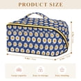 thumbnail image 4 of FORMRS Makeup Bag Travel Cosmetic Organizer for Women Fold Flat Zipper Pouch with Handle, Elegant Daisy Pattern, 4 of 8