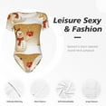 thumbnail image 6 of Balery Christmas Snowman Gift Women's Short Sleevee Crew Neck Bodysuit Tops Short Sleeve Tops Basic-Small, 6 of 9