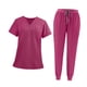 thumbnail image 2 of Conjunto de uniforme exfoliante para mujer, ropa de trabajo, cuello en V transpirable y pantalones deportivos para tienda de mascotas Rosa, 2 of 10