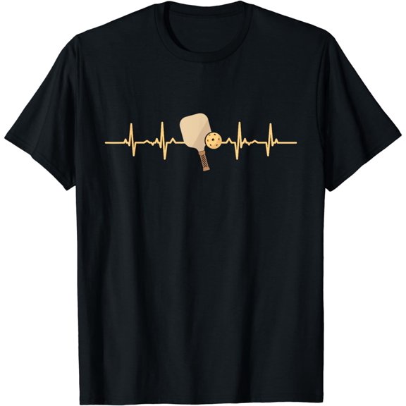 Funny Heartbeat EKG Pickleball Player Gift Men Women Kids T-Shirt