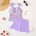 thumbnail image 2 of GXWEA Girls Swimsuits Size 10-12 Girls' Summer Swimwear Two Piece Boyshort Tankini Kids Swimsuit(Purple,7-8 Years), 2 of 5