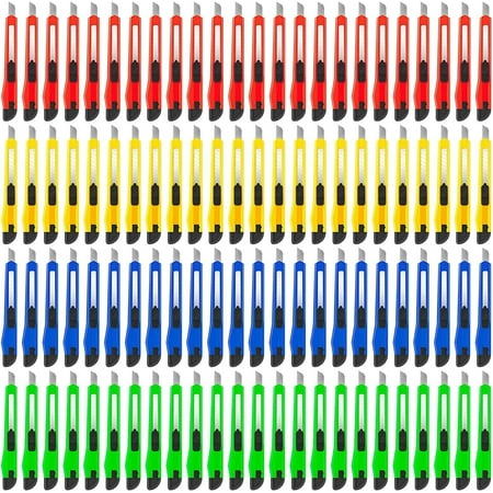 DIYSELF 96-Pack Utility Knife – Premium Box Cutters, Retractable Razor Blades