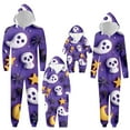thumbnail image 5 of Matching Halloween Pajamas for Family Ghost Print Pajamas Hoodie Halloween Onesies Sleepwear Funny Loungewear Halloween Outfit for Adults S, 5 of 5