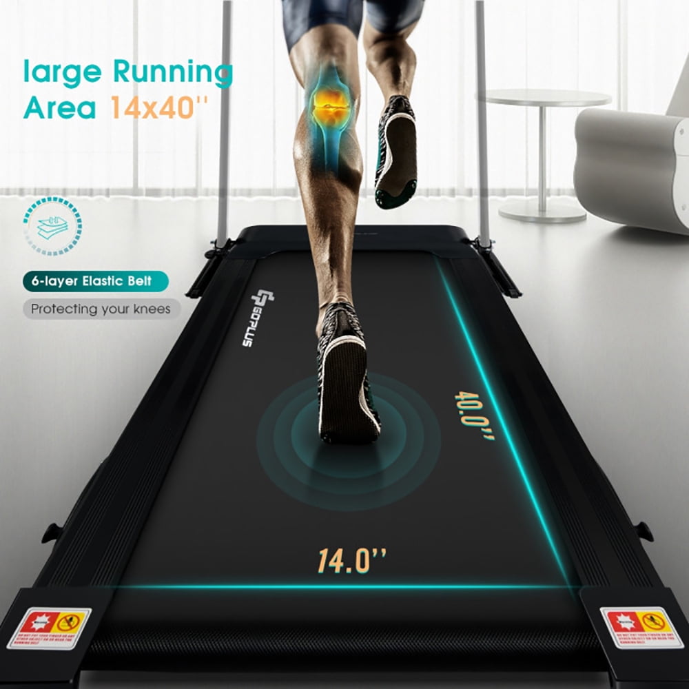 Spaco 1.0 HP Foldable Treadmill Electric Support Mobile Power, Home Fitness Equipment for Walking & Running , Cardio Exercise Machine, Preset and Adjustable Programs