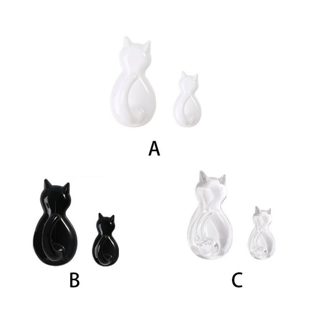 2 Pieces ABS Animal Shape Hook Punch-free Shape Hook Decorative Self-adhesive Replacement Simple Style Bathroom Key Hanger Black