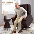 thumbnail image 2 of Power Lift Recliner Chair with Heat & Massage - Electric PU Leather Recliner for Elderly, Remote Control, 2 Side Pockets - Power Rising Recliner Sofa for Living Room & Bedroom, 2 of 8