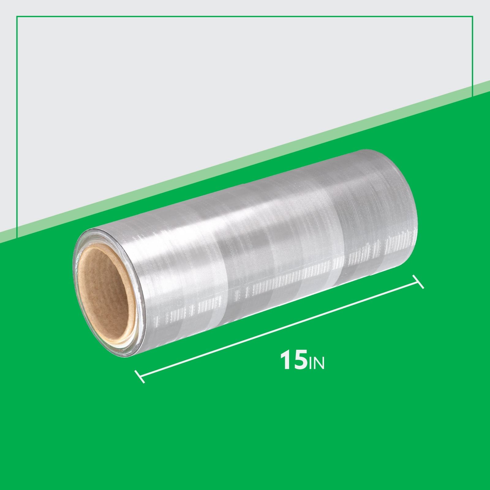 Stretch Film, 15" x 1500', 80 Gauge Hand Film, Pallet Wrap, No Handle, 4-CT Case
