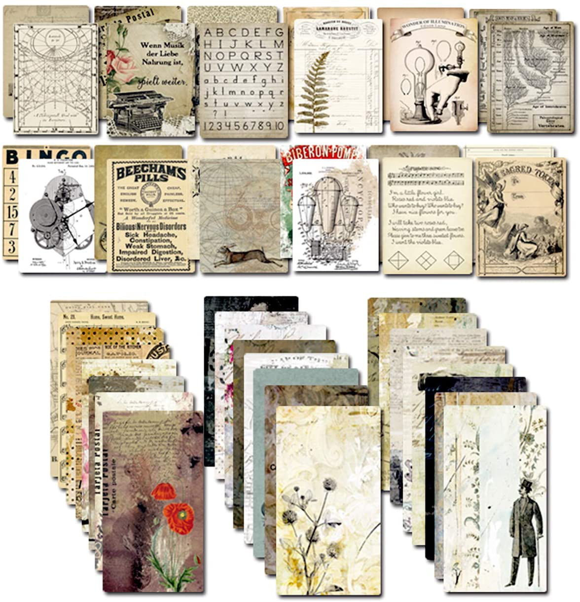 Ephemera Junk Journal Paper Charms Kit Printed for you and Shipped right to you