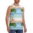 thumbnail image 2 of Bingfone Starfish in Beach Pattern Men's Tank Tops Workout Sleeveless Tee Shirts Running Beach Tanks for Men-3X-Large, 2 of 8