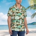 thumbnail image 5 of Xecao Colorful Hawaii Palms print Hawaiian shirt - a stylish short-sleeve button-down for men, perfect for casual beach and tropical outings., 5 of 9