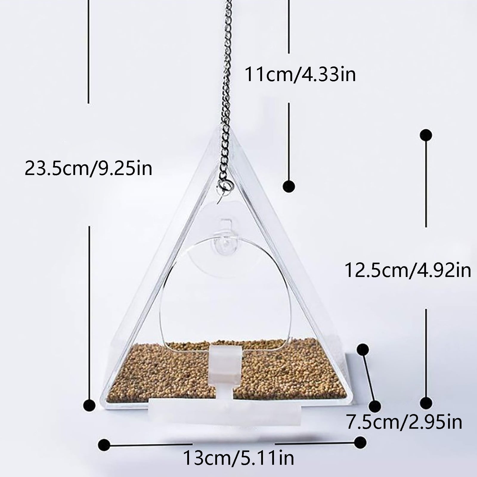 ERTZAE Clear Acrylic Window Bird Feeders,Wild Bird House,Easy Clean Birdhouse,Strong Suction Cups,Bird Feeder with Camera 4.92x5.11x2.95in,720P Night Vision WiFi Bird Watching,Outdoor Hanging Feeder