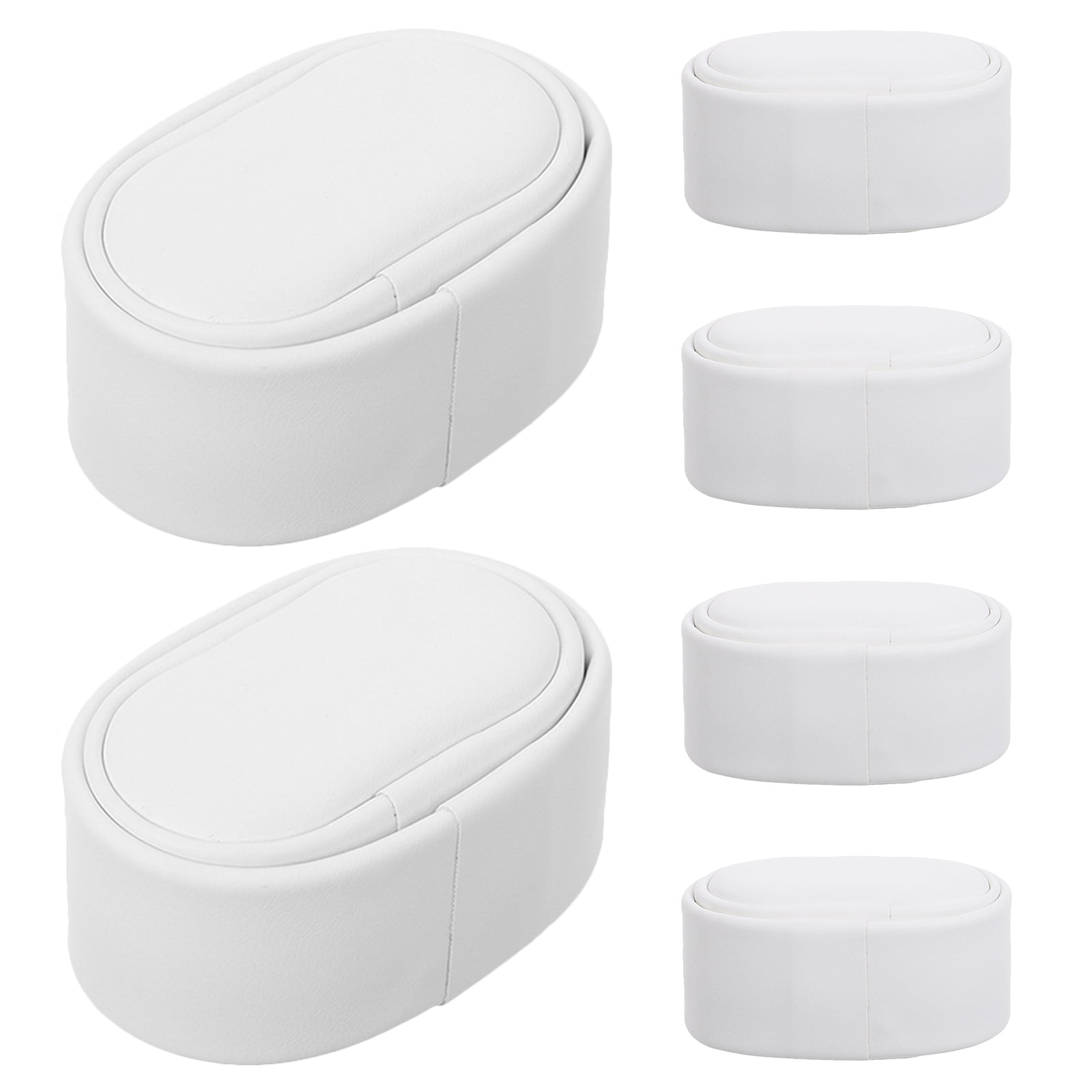 Milisten Compact White Watch Case Cushion Soft PU for Storage and Travel 6Pcs