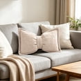 thumbnail image 4 of Dimensional Bow Shaped Lumbar Pillow Vintage Textured Decorative Waist Cushion Soft Throw Pillow for Sofa Bedroom Living Room Scandinavian Home Decor, 4 of 6