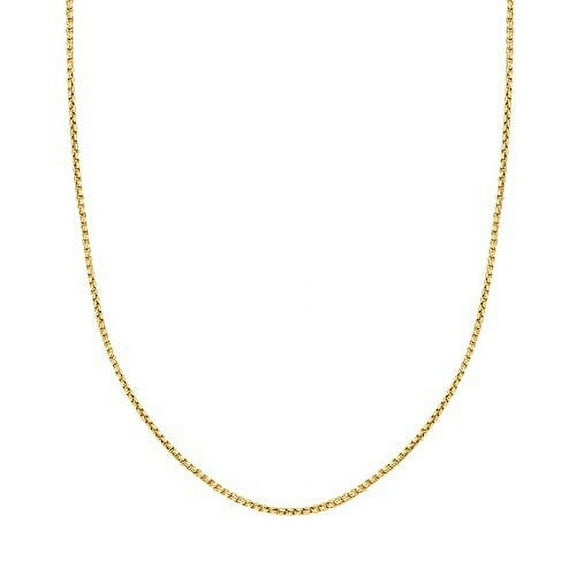 JewelStop 14k Yellow Gold 1.7 mm Round Box Chain Necklace, Lobster Claw Clasp - 24 Inches, 4.7gr.