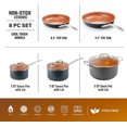 thumbnail image 6 of Gotham Steel 8-Piece Kitchen Set with Non-Stick Ti-Cerama Copper Coating by Chef Daniel Green - Includes Skillets, Fry Pans, Stock Pots and Sauce Pan, 6 of 10