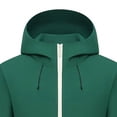 thumbnail image 5 of FEIIBMOYRIA Men Outdoor Jackets Men's Contrast White Zip Elastic Cuff Hooded Windbreaker Jackets Solid Color Water Repellent Warm Daily Hiking Casual Coats with Side Pockets, 5 of 5