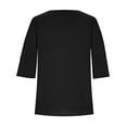 thumbnail image 5 of Spring Tops for Women Ladies Tops 3/4 Sleeve Fashion Women Solid T-shirt Mid-length 3/4 Sleeve Blouse Round Neck Casual Tops, 5 of 5