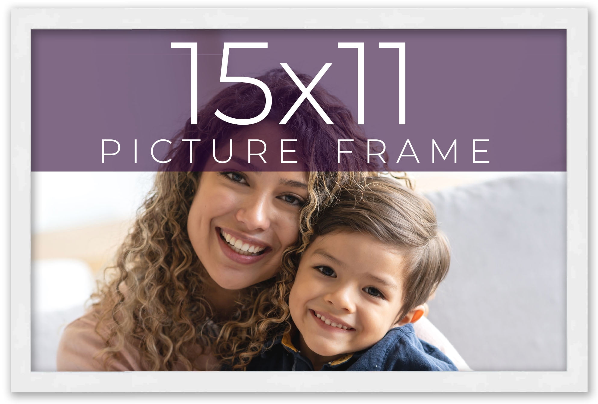 15x11 Frame White Real Wood Picture Frame Width 0.75 inches Interior Frame Depth 0.5 inches